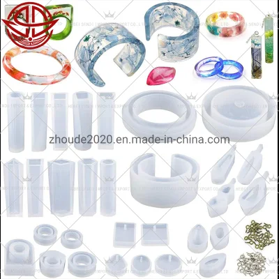 Kit de moldes de silicona para joyería de resina, personalizado, 30 Uds., DIY, pulsera, colgante, fabricación de anillos, moldes de resina de fundición