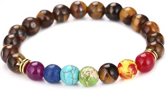 Cuentas de yoga Pulsera de cristales curativos con cuentas de piedras preciosas naturales hechas a mano