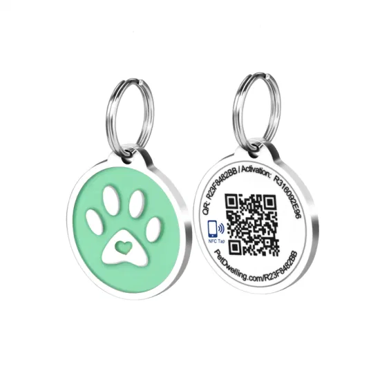 Etiquetas de identificación de mascotas con código Qr de nombre de perro con grabado por sublimación de metal personalizado a precio de fábrica directo